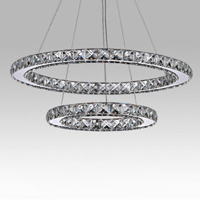 Stainless Steel Interlace Rings Pendant Light For Modern Bedrooms Clear / 8’ + 16’ Natural
