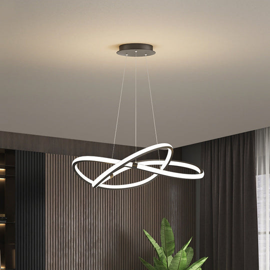 Twist Chandelier Metal Pendant Light For Living Room - Ultra-Modern Design
