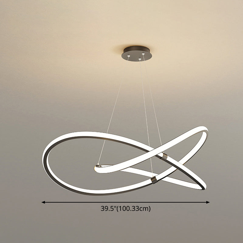 Twist Chandelier Metal Pendant Light For Living Room - Ultra-Modern Design