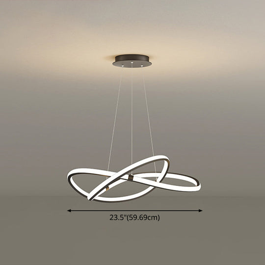 Twist Chandelier Metal Pendant Light For Living Room - Ultra-Modern Design