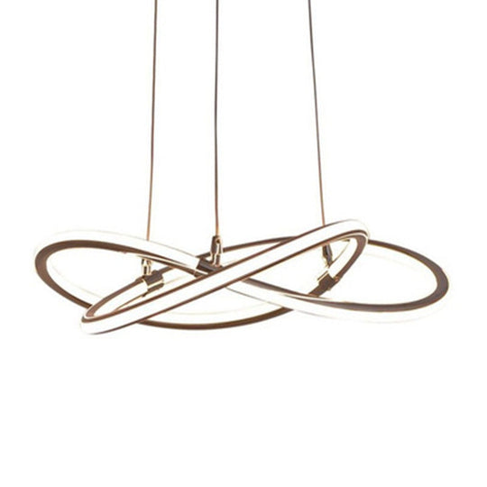 Modern Metal Strip Chandelier Pendant Light With Hanging Cord For Restaurants