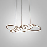 Modern Metal Strip Chandelier Pendant Light With Hanging Cord For Restaurants Gold / 31.5