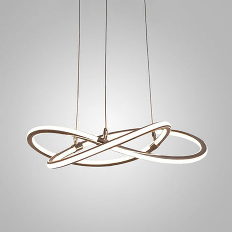 Modern Metal Strip Chandelier Pendant Light With Hanging Cord For Restaurants Gold / 39.5