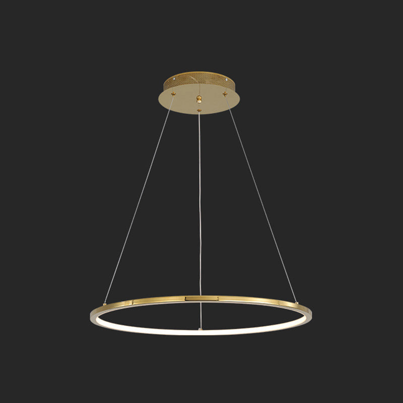 Modern Orbicular Chandelier Lamp - Metallic Simplicity Hanging Light For Living Room Gold / 16