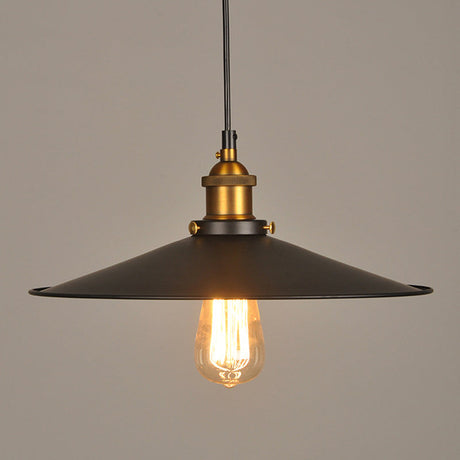 Industrial Style Black Metal Cone Pendant Lamp - Warehouse Lighting