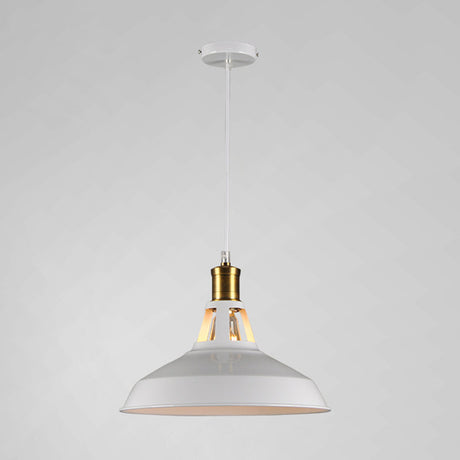 Industrial Style Metal Pendant Light Fixture For Shaded Restaurant - Hanging Kit White / 9