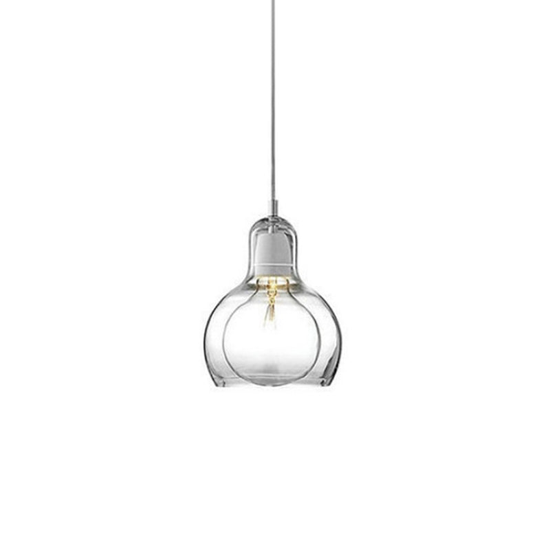 Contemporary Gourd Glass Pendant Light Fixture for Lounge Clear / 4.5’’