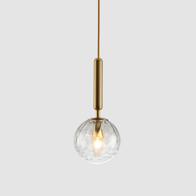 Contemporary Glass Pendant Light For Lounge Gold / Clear