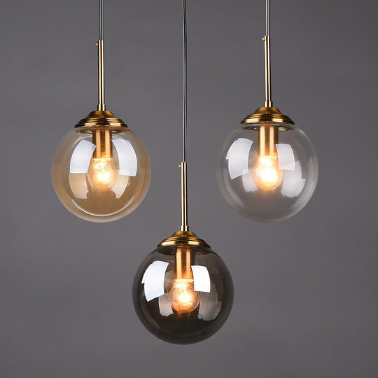 Minimalist Glass Sphere Pendant Light Fixture For Modern Indoor Ceiling Lighting