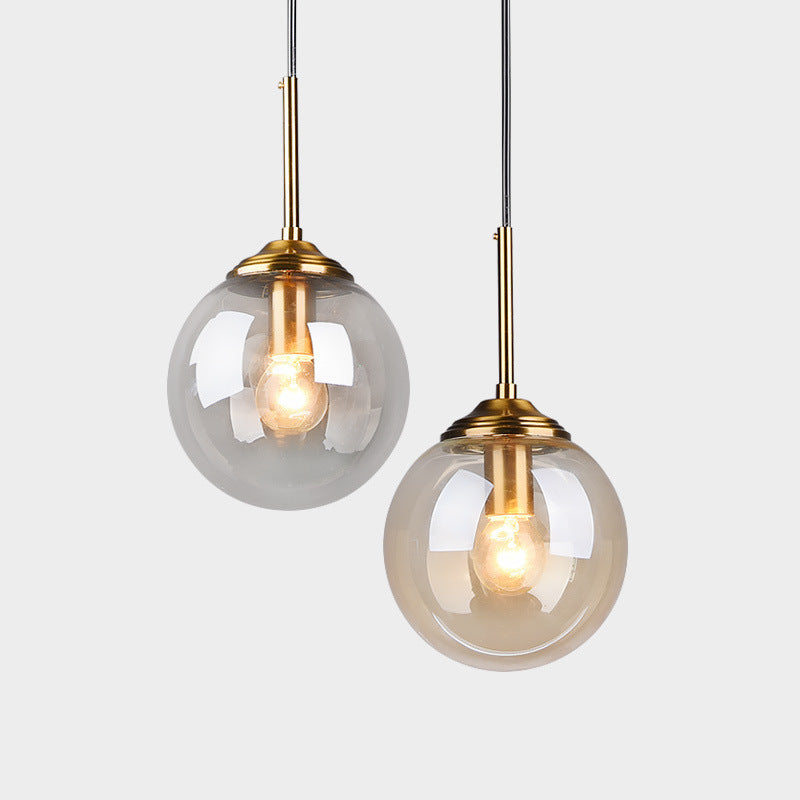 Modern Minimalist Glass Sphere Pendant Light Fixture For Indoor Ceiling