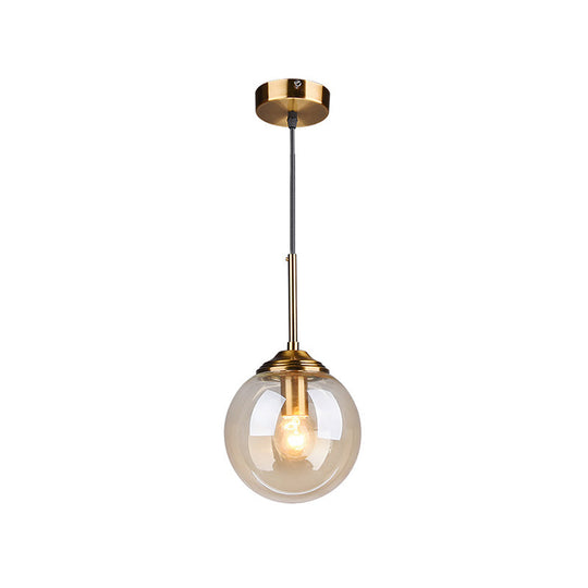 Minimalist Glass Sphere Pendant Light Fixture For Modern Indoor Ceiling Lighting