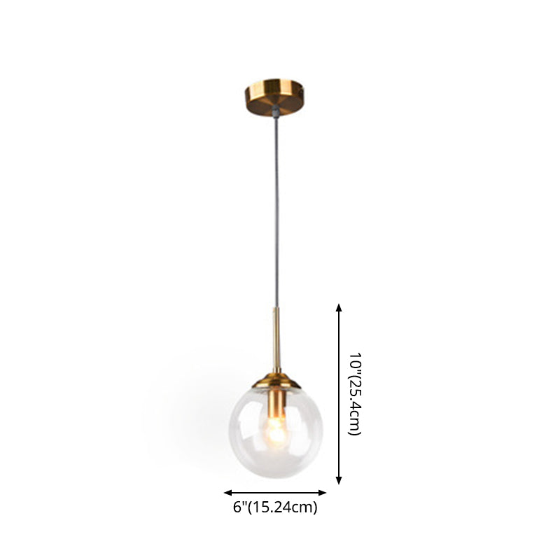 Minimalist Glass Sphere Pendant Light Fixture For Modern Indoor Ceiling Lighting