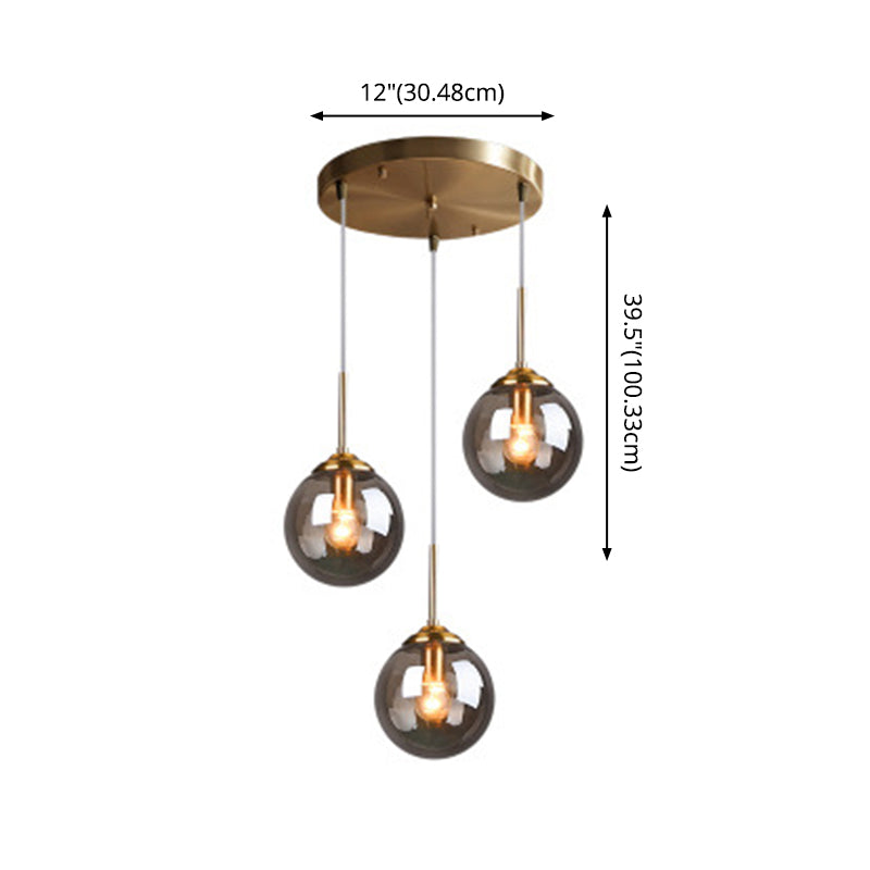Modern Minimalist Glass Sphere Pendant Light Fixture For Indoor Ceiling