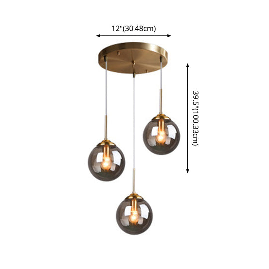 Modern Minimalist Glass Sphere Pendant Light Fixture For Indoor Ceiling