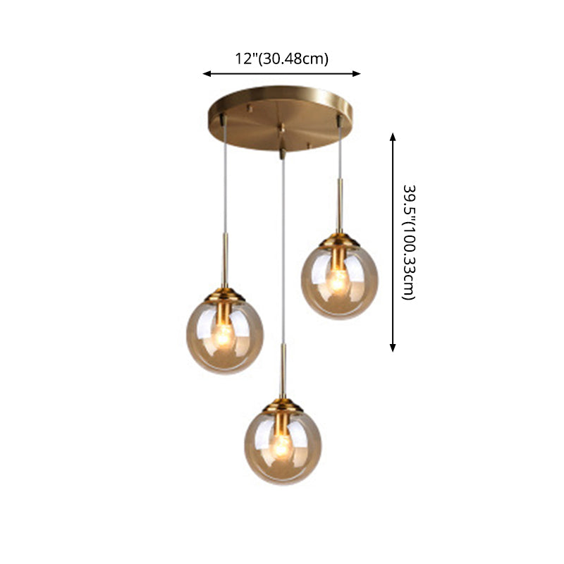 Modern Minimalist Glass Sphere Pendant Light Fixture For Indoor Ceiling