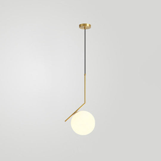 Mid Century Modern Glass Pendant Light - Sleek Hanging Fixture For Bedroom Yellow