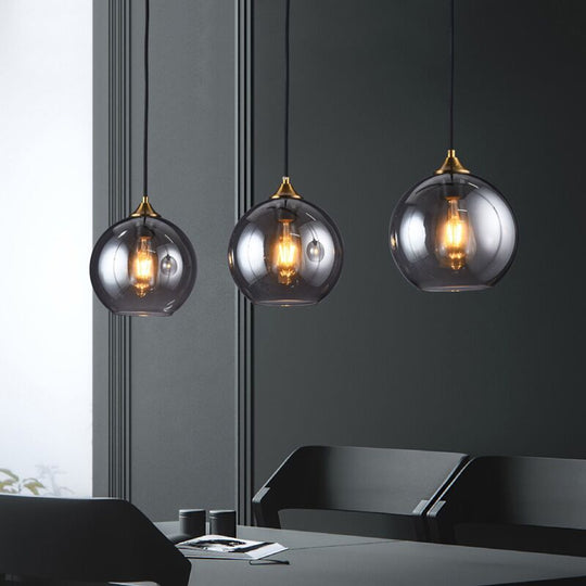 Modern Blown Glass Sphere Pendant Lights For Bedroom