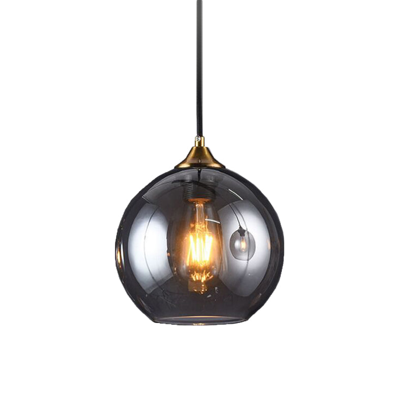 Modern Blown Glass Sphere Pendant Lights For Bedroom