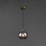 Modern Blown Glass Sphere Pendant Lights For Bedroom