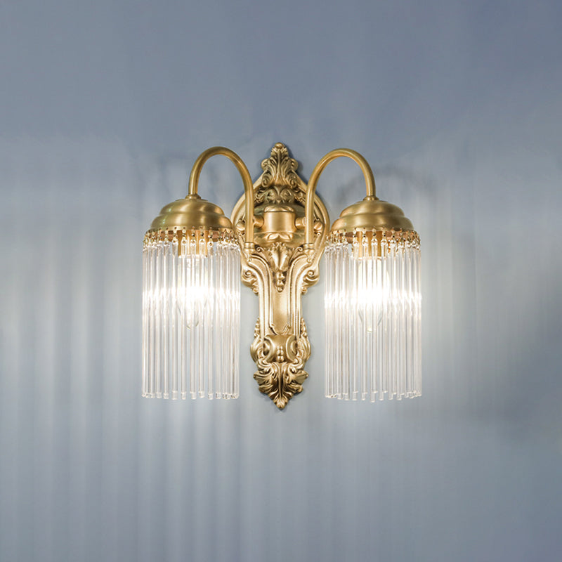 Simple Crystal Rod Wall Mount Light - Gold Sconce For Corridor 2 /