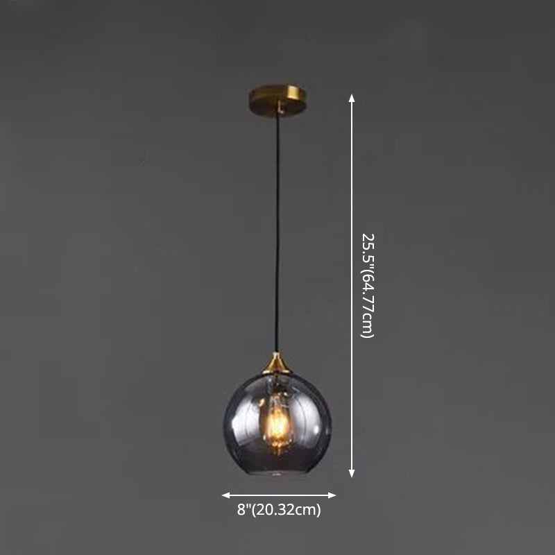 Modern Blown Glass Sphere Pendant Lights For Bedroom