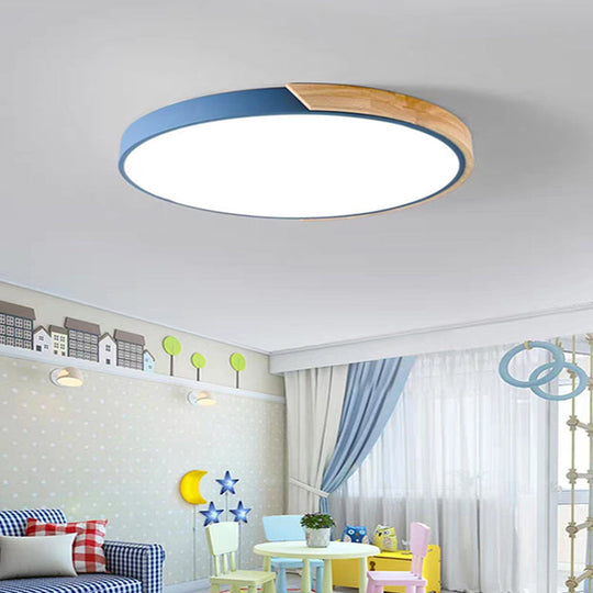 Nordic Led Flush Mount Bedroom Ceiling Light With Acrylic Shade