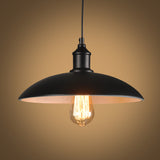 Vintage Style Metal Pendant Lighting For Dining Room Or Commercial Use - Black Finish / 12.5