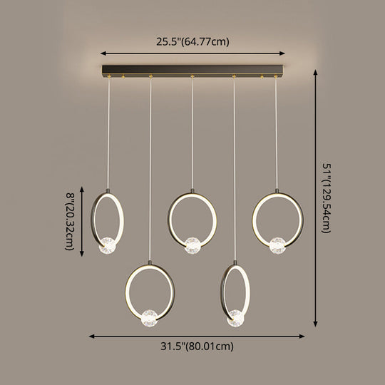 Modern Metal Led Ring Pendant Light - Stylish Indoor Lighting Fixture