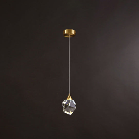 Gold Led Crystal Stone Ceiling Light For Modern Bedroom Suspension 1 / Warm