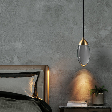 Led Crystal Suspension Pendant - Modern Gold Teardrop Lighting Fixture