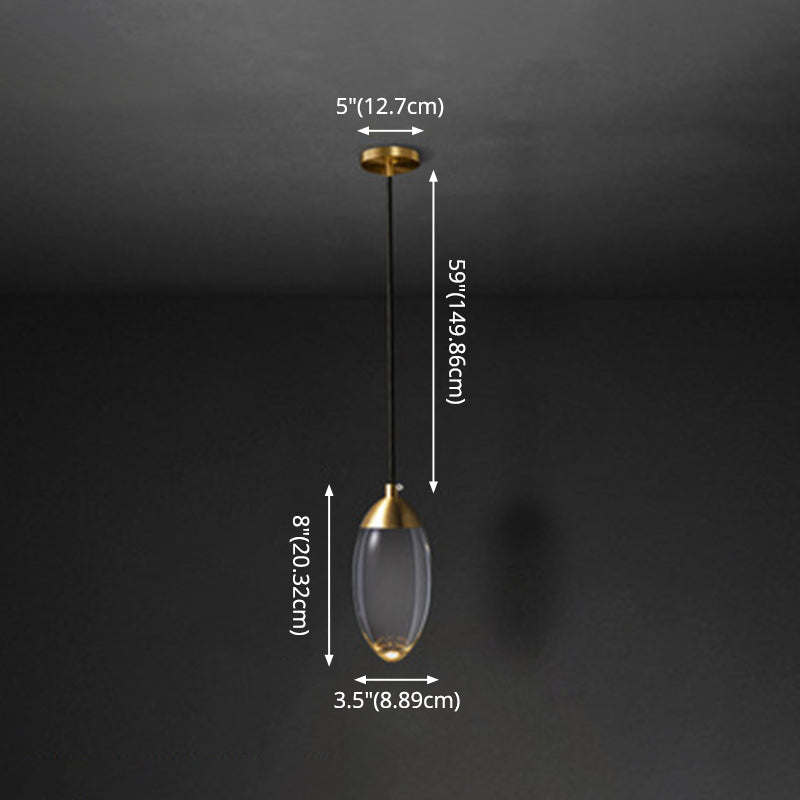 Led Crystal Suspension Pendant - Modern Gold Teardrop Lighting Fixture