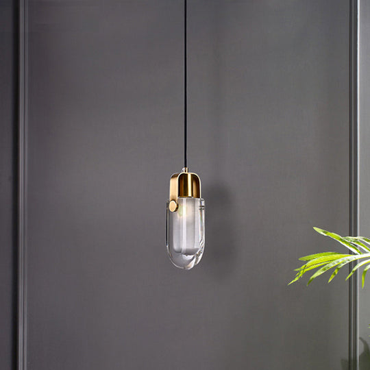 Contemporary Gold Droplet Crystal Pendant Led Ceiling Light