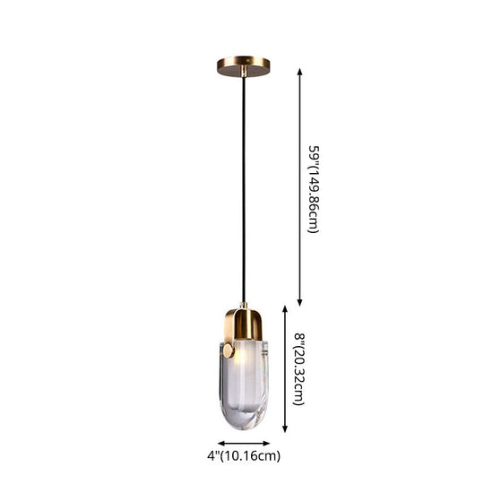 Contemporary Gold Droplet Crystal Pendant Led Ceiling Light