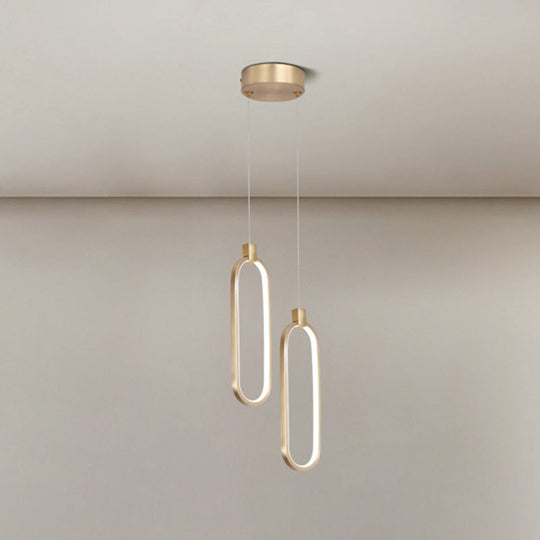 Gold Led Hanging Pendant Light For Bedroom With Metal Single Head And Small Ceiling Design 2 / White