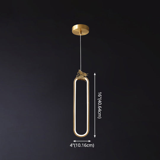 Modern Small Bronze Led Pendant Light With Creative Ceiling Design