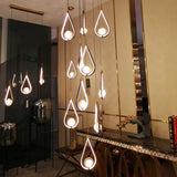 Modern Led Crystal Pendant Lamp With Metal Ceiling Mount