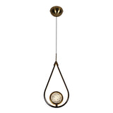 Modern Led Crystal Pendant Lamp With Metal Ceiling Mount