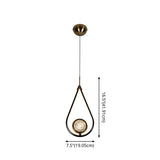 Modern Led Crystal Pendant Lamp With Metal Ceiling Mount