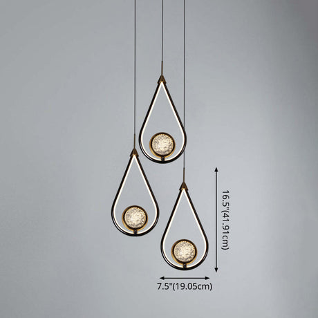 Modern Led Crystal Pendant Lamp With Metal Ceiling Mount