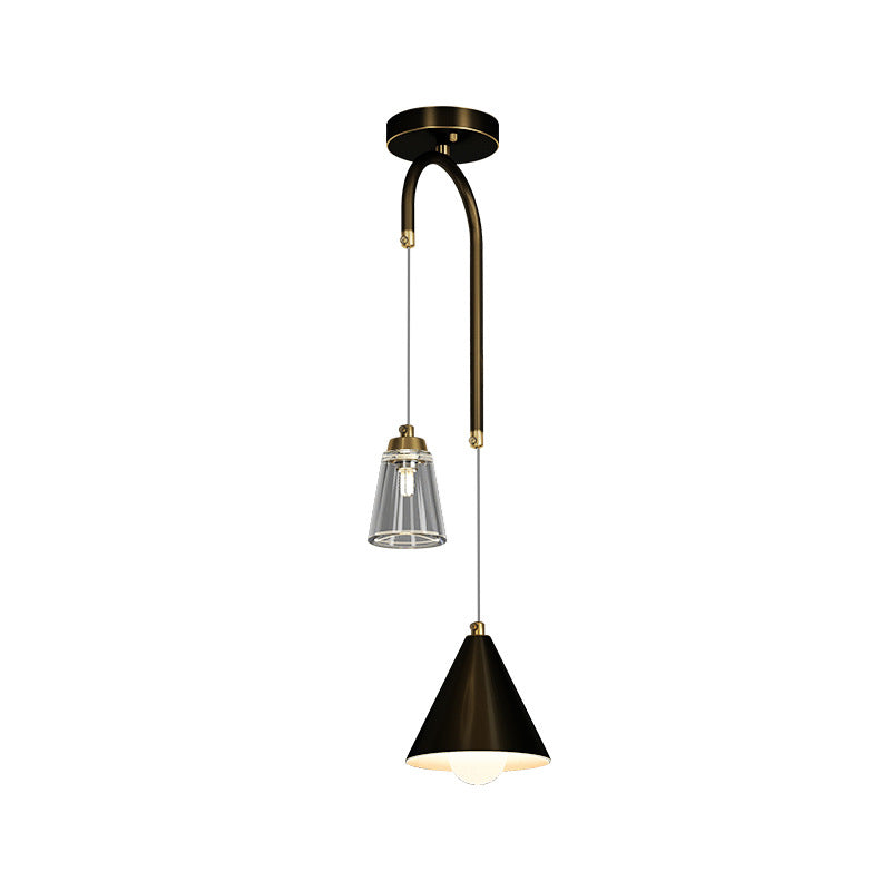 Industrial Mini Pendant Ceiling Light – Modern Metal Cone Hanging Lamp For Dining Room