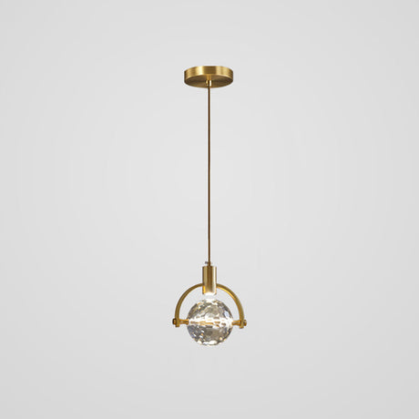 Mini Crystal Pendant Light With Brass Finish For Modern Living Spaces Dark Gold