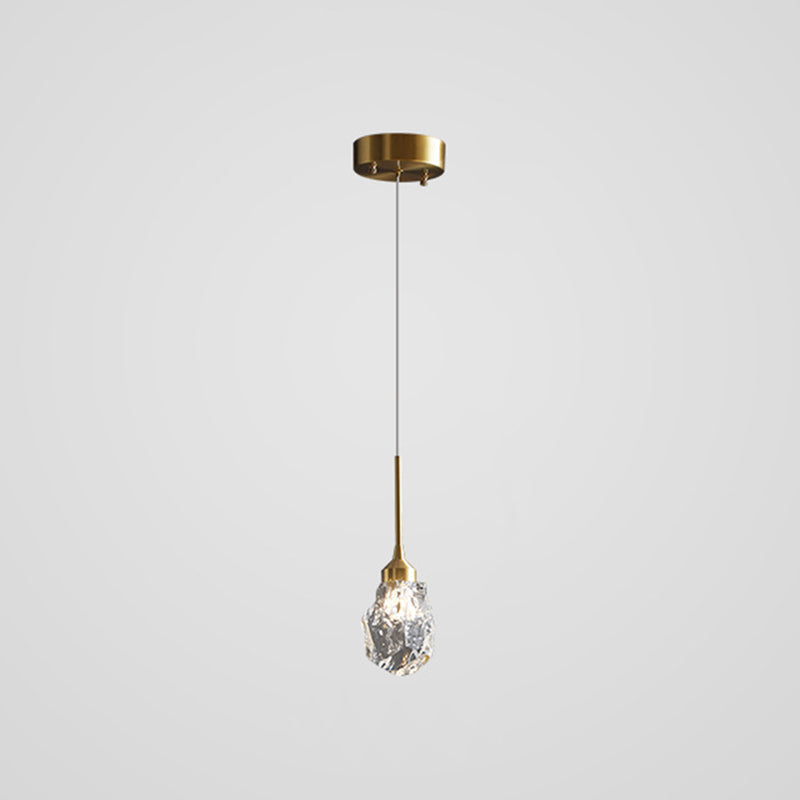 Modern Mini Crystal Pendant Light With Brass Finish For Living Room Bar And Coffee Shop Ceiling