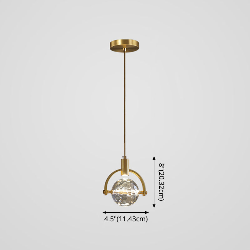 Mini Crystal Pendant Light With Brass Finish For Modern Living Spaces