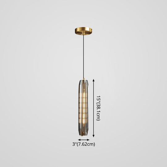 Modern Mini Crystal Pendant Light With Brass Finish For Living Room Bar And Coffee Shop Ceiling