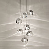 Modern Nordic Led Clear Bubble Glass Mini Pendant Light - Round Stair Hanging Lamp