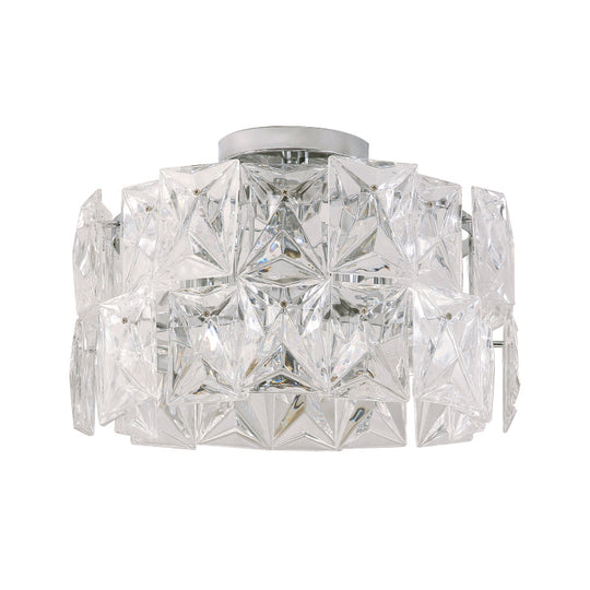 6 - Light Clear Crystal Cubic Ceiling Flush Mount For Bedroom Simplicity