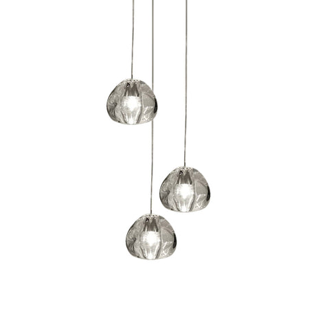 Modern Nordic Led Clear Bubble Glass Mini Pendant Light - Round Stair Hanging Lamp 3 /