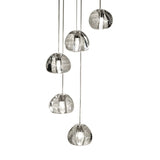 Modern Nordic Led Clear Bubble Glass Mini Pendant Light - Round Stair Hanging Lamp 5 /