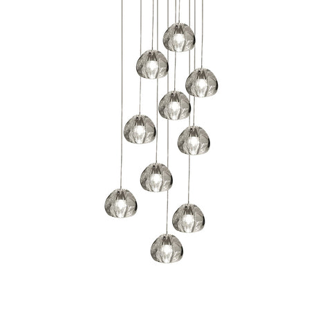 Modern Nordic Led Clear Bubble Glass Mini Pendant Light - Round Stair Hanging Lamp 10 /
