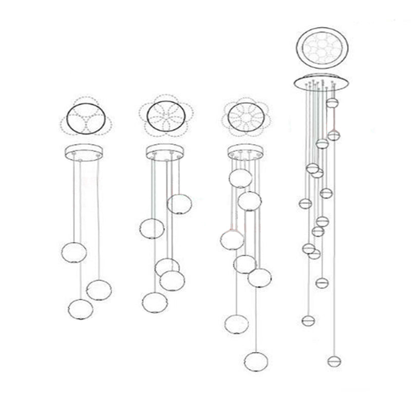 Bubble Glass Mini Pendant Light - Modern Nordic Design Led Round Stair Hanging Lamp